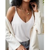 image:imageEkouaer Womens 2Pack Silk Satin Camisole Tank Top V Neck Sexy Cross Back Spaghetti Strap Cami Sleeveless Lounge Tops SXXLWhitepeacock Blue