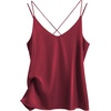 image:imageEkouaer Womens 2Pack Silk Satin Camisole Tank Top V Neck Sexy Cross Back Spaghetti Strap Cami Sleeveless Lounge Tops SXXLWine Red