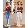 image:imageEkouaer Womens 2Pack Silk Satin Camisole Tank Top V Neck Sexy Cross Back Spaghetti Strap Cami Sleeveless Lounge Tops SXXLWine Red