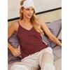 image:imageEkouaer Womens 2Pack Silk Satin Camisole Tank Top V Neck Sexy Cross Back Spaghetti Strap Cami Sleeveless Lounge Tops SXXLWine Red