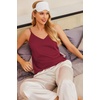 image:imageEkouaer Womens 2Pack Silk Satin Camisole Tank Top V Neck Sexy Cross Back Spaghetti Strap Cami Sleeveless Lounge Tops SXXLWine Rednavy Blue