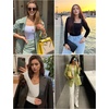 image:imageEkouaer Womens 3 Pack Long Sleeve Shirts Square Neck Basic Ribbed Tops Tee Thermal Undershirts XSXXLBlackWhiteLavender