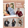 image:imageEkouaer Womens 3 Pack Long Sleeve Shirts V Neck Ribbed Slim Fit Basic Tops Thermal Undershirts Casual Tee XSXXLBlackBeigeBrown