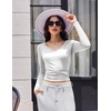 image:imageEkouaer Womens 3 Pack Long Sleeve Shirts V Neck Ribbed Slim Fit Basic Tops Thermal Undershirts Casual Tee XSXXLBlackWhiteDark Grey