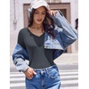 image:imageEkouaer Womens 3 Pack Long Sleeve Shirts V Neck Ribbed Slim Fit Basic Tops Thermal Undershirts Casual Tee XSXXLBlackWhiteDark Grey