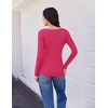 image:imageEkouaer Womens 3 Pack Long Sleeve Shirts V Neck Ribbed Slim Fit Basic Tops Thermal Undershirts Casual Tee XSXXLBlackWhiteRose Red