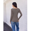 image:imageEkouaer Womens 3 Pack Long Sleeve Shirts V Neck Ribbed Slim Fit Basic Tops Thermal Undershirts Casual Tee XSXXLBlackWhiteTea Grey