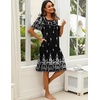 image:imageEkouaer Womens House Dress with Pockets Moomoo Dresses Short Sleeve Mumu Nightgown Lounge Dress Button Down SleepwearBlack Boho