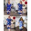 image:imageEkouaer Womens House Dress with Pockets Moomoo Dresses Short Sleeve Mumu Nightgown Lounge Dress Button Down SleepwearBloom