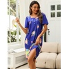 image:imageEkouaer Womens House Dress with Pockets Moomoo Dresses Short Sleeve Mumu Nightgown Lounge Dress Button Down SleepwearBloom