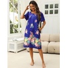image:imageEkouaer Womens House Dress with Pockets Moomoo Dresses Short Sleeve Mumu Nightgown Lounge Dress Button Down SleepwearBloom