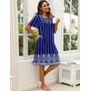 image:imageEkouaer Womens House Dress with Pockets Moomoo Dresses Short Sleeve Mumu Nightgown Lounge Dress Button Down SleepwearBlue Boho