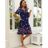 image:imageEkouaer Womens House Dress with Pockets Moomoo Dresses Short Sleeve Mumu Nightgown Lounge Dress Button Down SleepwearColorful Butterfly