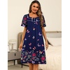 image:imageEkouaer Womens House Dress with Pockets Moomoo Dresses Short Sleeve Mumu Nightgown Lounge Dress Button Down SleepwearColorful Butterfly