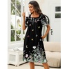 image:imageEkouaer Womens House Dress with Pockets Moomoo Dresses Short Sleeve Mumu Nightgown Lounge Dress Button Down SleepwearFloral Butterfly