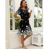 image:imageEkouaer Womens House Dress with Pockets Moomoo Dresses Short Sleeve Mumu Nightgown Lounge Dress Button Down SleepwearFloral Butterfly