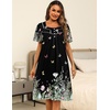 image:imageEkouaer Womens House Dress with Pockets Moomoo Dresses Short Sleeve Mumu Nightgown Lounge Dress Button Down SleepwearFloral Butterfly
