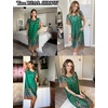 image:imageEkouaer Womens House Dress with Pockets Moomoo Dresses Short Sleeve Mumu Nightgown Lounge Dress Button Down SleepwearGreen Feather