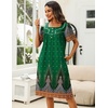 image:imageEkouaer Womens House Dress with Pockets Moomoo Dresses Short Sleeve Mumu Nightgown Lounge Dress Button Down SleepwearGreen Feather