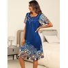 image:imageEkouaer Womens House Dress with Pockets Moomoo Dresses Short Sleeve Mumu Nightgown Lounge Dress Button Down SleepwearMandola