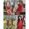 image:imageEkouaer Womens House Dress with Pockets Moomoo Dresses Short Sleeve Mumu Nightgown Lounge Dress Button Down SleepwearRed Feather