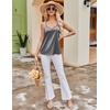 image:imageEkouaer Womens Lace Silk Satin Pajama Tank Tops V Neck Camisole Soft Spaghetti Strap Tops Loose Sleepwear S3XLBlack  Grey