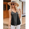 image:imageEkouaer Womens Lace Silk Satin Pajama Tank Tops V Neck Camisole Soft Spaghetti Strap Tops Loose Sleepwear S3XLBlack  Rose Red
