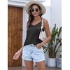 image:imageEkouaer Womens Lace Silk Satin Pajama Tank Tops V Neck Camisole Soft Spaghetti Strap Tops Loose Sleepwear S3XLBlack Stripes