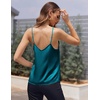 image:imageEkouaer Womens Lace Silk Satin Pajama Tank Tops V Neck Camisole Soft Spaghetti Strap Tops Loose Sleepwear S3XLBlue Green