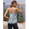 image:imageEkouaer Womens Lace Silk Satin Pajama Tank Tops V Neck Camisole Soft Spaghetti Strap Tops Loose Sleepwear S3XLBlue Paisley Print