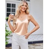 image:imageEkouaer Womens Lace Silk Satin Pajama Tank Tops V Neck Camisole Soft Spaghetti Strap Tops Loose Sleepwear S3XLBrown  Champagne