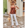 image:imageEkouaer Womens Lace Silk Satin Pajama Tank Tops V Neck Camisole Soft Spaghetti Strap Tops Loose Sleepwear S3XLBrown  Champagne