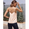 image:imageEkouaer Womens Lace Silk Satin Pajama Tank Tops V Neck Camisole Soft Spaghetti Strap Tops Loose Sleepwear S3XLChampagne
