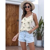 image:imageEkouaer Womens Lace Silk Satin Pajama Tank Tops V Neck Camisole Soft Spaghetti Strap Tops Loose Sleepwear S3XLInk Flowers