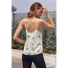 image:imageEkouaer Womens Lace Silk Satin Pajama Tank Tops V Neck Camisole Soft Spaghetti Strap Tops Loose Sleepwear S3XLInk Flowers