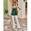 image:imageEkouaer Womens Lace Silk Satin Pajama Tank Tops V Neck Camisole Soft Spaghetti Strap Tops Loose Sleepwear S3XLLake Green  Black