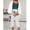 image:imageEkouaer Womens Lace Silk Satin Pajama Tank Tops V Neck Camisole Soft Spaghetti Strap Tops Loose Sleepwear S3XLLake Green