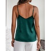 image:imageEkouaer Womens Lace Silk Satin Pajama Tank Tops V Neck Camisole Soft Spaghetti Strap Tops Loose Sleepwear S3XLLake Green