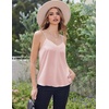 image:imageEkouaer Womens Lace Silk Satin Pajama Tank Tops V Neck Camisole Soft Spaghetti Strap Tops Loose Sleepwear S3XLMisty Rose