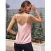image:imageEkouaer Womens Lace Silk Satin Pajama Tank Tops V Neck Camisole Soft Spaghetti Strap Tops Loose Sleepwear S3XLMisty Rose