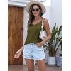 image:imageEkouaer Womens Lace Silk Satin Pajama Tank Tops V Neck Camisole Soft Spaghetti Strap Tops Loose Sleepwear S3XLOlive Green