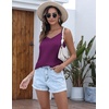 image:imageEkouaer Womens Lace Silk Satin Pajama Tank Tops V Neck Camisole Soft Spaghetti Strap Tops Loose Sleepwear S3XLPurple