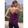 image:imageEkouaer Womens Lace Silk Satin Pajama Tank Tops V Neck Camisole Soft Spaghetti Strap Tops Loose Sleepwear S3XLPurple