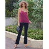 image:imageEkouaer Womens Lace Silk Satin Pajama Tank Tops V Neck Camisole Soft Spaghetti Strap Tops Loose Sleepwear S3XLRose Red