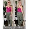 image:imageEkouaer Womens Lace Silk Satin Pajama Tank Tops V Neck Camisole Soft Spaghetti Strap Tops Loose Sleepwear S3XLRose Red