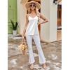 image:imageEkouaer Womens Lace Silk Satin Pajama Tank Tops V Neck Camisole Soft Spaghetti Strap Tops Loose Sleepwear S3XLWhite  Wine Red