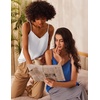 image:imageEkouaer Womens Lace Silk Satin Pajama Tank Tops V Neck Camisole Soft Spaghetti Strap Tops Loose Sleepwear S3XLWhite