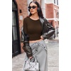image:imageEkouaer Womens Long Sleeve Shirts Fitted Tops Stretchy Base Layer Basic Tight Thermal Undershirt XSXXLBrown