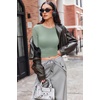 image:imageEkouaer Womens Long Sleeve Shirts Fitted Tops Stretchy Base Layer Basic Tight Thermal Undershirt XSXXLGreen