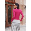 image:imageEkouaer Womens Long Sleeve Shirts Fitted Tops Stretchy Base Layer Basic Tight Thermal Undershirt XSXXLHot Pink